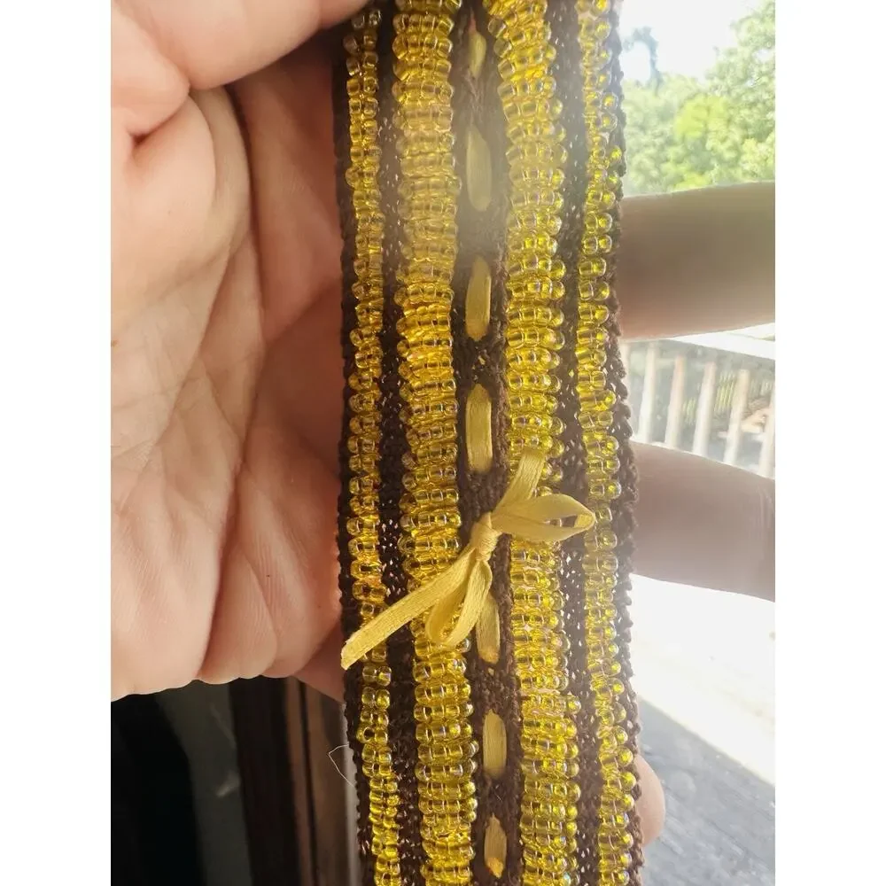 Handmade Beaded Bracelet Brown And Yellow